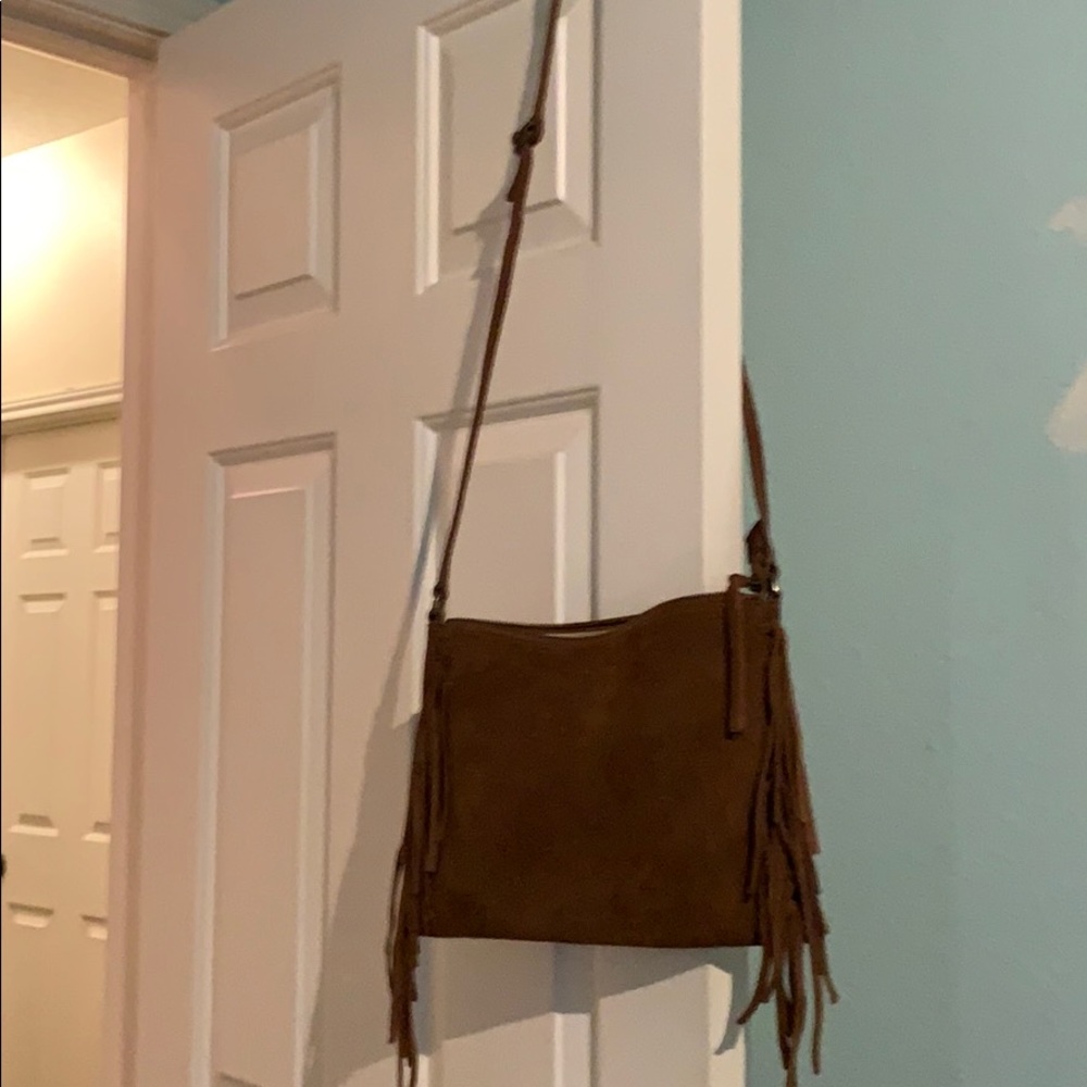 Ugg suede crossbody fringe purse